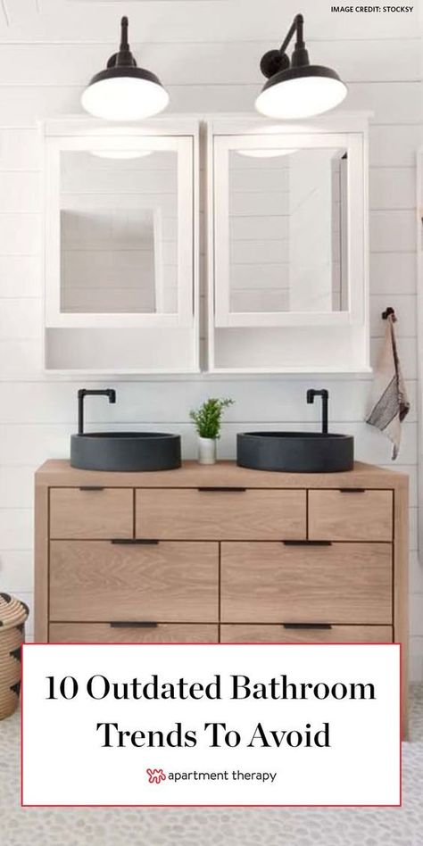 Real estate agents say you should avoid these 10 outdated bathroom trends. #bathrooms #bathroomtrends #bathroomideas #hometrends #2020hometrends Outdated Bathroom, Bath Trends, Bathroom Projects, Rustic Bathroom Designs, Bathroom Design Trends, Industrial Bathroom, Rustic Bathroom Decor, Rustic Bathrooms, Style Bathroom