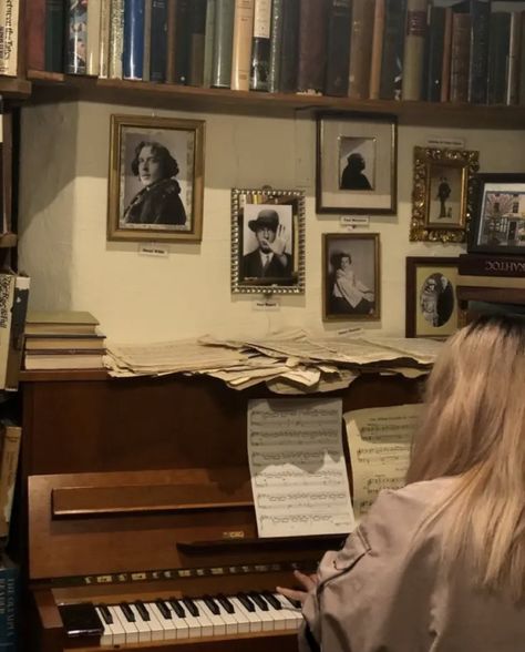 Dark Academia, Sheet Music, Piano, A Woman, Books, Music