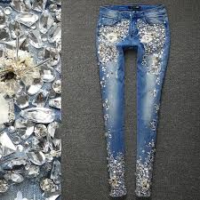 Plus Size 25 33!Women Luxury Rhinestones Diamond Denim Jeans WomenSkinny Stretch Pencil Slim Vintage|Jeans| - AliExpress High Waist Outfit, Denim Jeans Women, Rhinestone Jeans, Casual Pants Style, Denim Decor, Streetwear Jeans, Top Moda, Jumpsuit Elegant, Luxury Diamonds