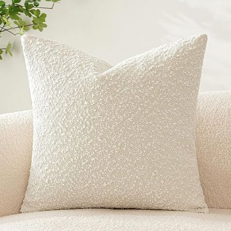 Amazon.com: Woaboy Pack of 1 Decorative Throw Pillow Cover Pillowcase Textured Boucle Square Sofa Couch Pillow Home Decor for Christmas Living Room Woven Modern Cushion Case 24 x 24 Inch Pure White : Home & Kitchen Pillows Amazon, Single Couch, Square Sofa, Modern Cushions, White Throw Pillow, Couch Pillow Covers, Home Decor For Living Room, Christmas Living Rooms, Garden Pillows