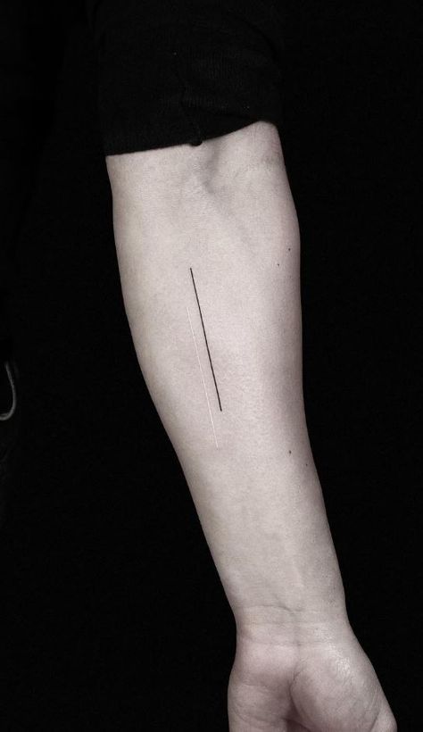 Turkish Tattoo, Straight Line Tattoo, Line Tattoo Arm, Black And Gray Tattoos, Symmetrical Tattoo, Black Line Tattoo, Russian Tattoo, Summer List, Aquarius Tattoo