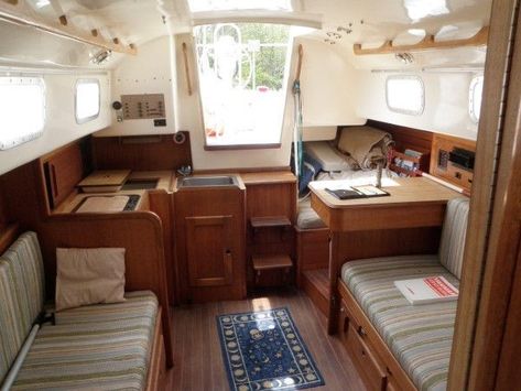 Cape Dory, Boat Upgrades, Barge Boat, Liveaboard Boats, Boat Interior Design, Boat House Interior, Houseboat Living, Sailboat Interior, Sailboat Living