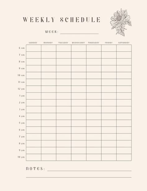 Minimalist Digital Planner, Homework Planner, Weekly Schedule Planner, Weekly Hourly Planner, Weekly Planner Free, Week Schedule, Digital Weekly Planner, Weekly Planner Template, Hourly Planner