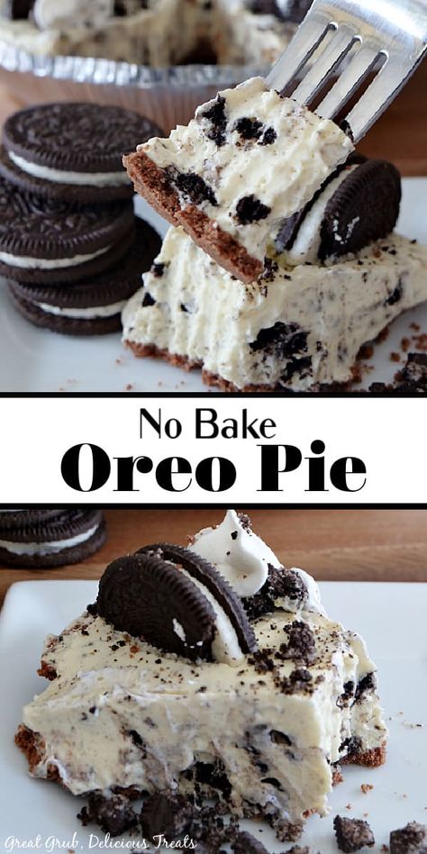 No Bake Oreo Pie is a delicious vanilla pudding pie and Oreo cookie crumbles in a chocolate graham cracker crust that is topped with Oreo cookies. Oreo Graham Cracker Dessert, Oreo Graham Cracker Crust, Graham Cracker Crust Pie No Bake, Recipes With Graham Cracker Pie Crust, Jello Oreo Pudding Pie, Graham Cracker Crust Pudding Pie, Pies With Chocolate Graham Cracker Crust, Graham Crust Pie Recipes, Dessert Recipes With Graham Cracker Crust