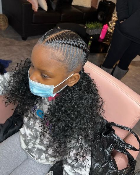 Leylany Vsqz🤩🐐 on Instagram: "2 stitch braids with curls😍😍😍🤩" 2 Stitch Braids, Stitch Braids With Curls, Stitch Braids, Braids With Curls, Braids, Skin, Hair Styles, Hair, Instagram