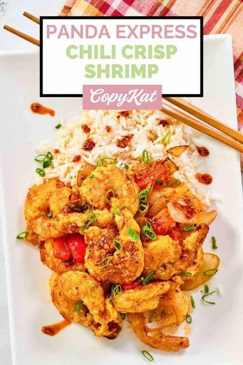 Learn how to make Chili Crisp Shrimp like Panda Express with this easy copycat recipe. Enjoy crispy tempura fried shrimp and stir-fried vegetables drizzled with spicy chili oil for dinner. Serve Panda Express Beijing Beef with steamed or fried rice for a tasty Chinese meal. Spicy Chili Oil, Chili Lime Shrimp, Best Easy Dinner Recipes, How To Make Chili, Chili Crisp, Copy Cats, Lobster Recipes, Panda Express, Cooking Seafood