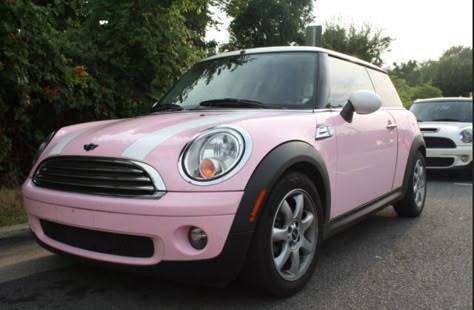 My exact goal at the moment. Baby pink Mini Cooper <3 Pink Mini Cooper, Rebecca Aesthetic, Pink Mini Coopers, Mini Cooper Custom, Pink Cars, Mini Coopers, Mc Laren, Car Goals, Future Cars