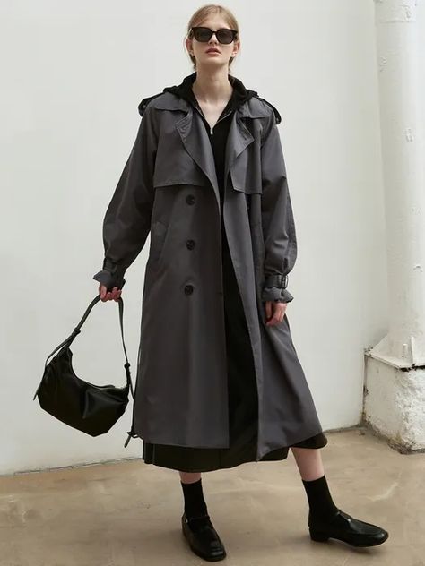 Best Winter Outfits, Trench Coat Outfit, Long Trench, Long Trench Coat, W Concept, Midi Skirts, Coat Outfits, 가을 패션, Basic Outfits