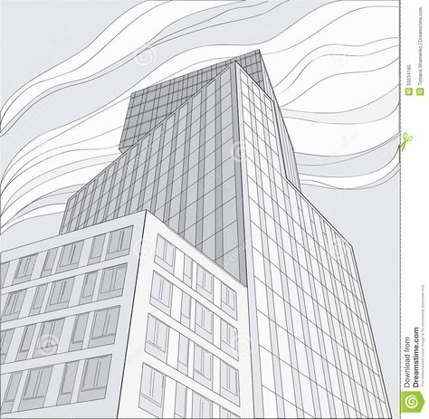 Sky Scrapers Drawing, Skyscraper Drawing, Drawing Construction, Sky Scrapers, Building Sketch, Journal Bullet, Perspective Drawing, School Project, Skyscraper