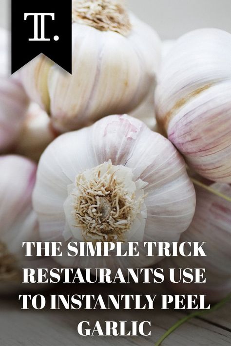 Garlic is particularly difficult to peel, but a simple trick used in the restaurant industry might be the best way to remove its pesky skins. #garlic #foodhack #foodhacks #kitchenhacks How To Peel Garlic, Organic Kitchen, Tasting Table, Executive Chef, The Restaurant, Simple Tricks, Be The Best, Food Preparation, Food Network Recipes