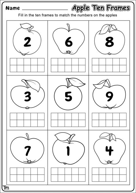 Preschool Fall Math, Apple Math, Math Sheets, Fall Math, Free Preschool Worksheets, Preschool Math Worksheets, Free Kindergarten Worksheets, Prek Math, Kindergarten Worksheets Printable