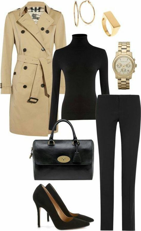 Trench Coat Outfit, Coat Outfit, Mode Casual, Looks Black, Coat Outfits, Looks Chic, 가을 패션, Work Wardrobe, Business Casual Outfits