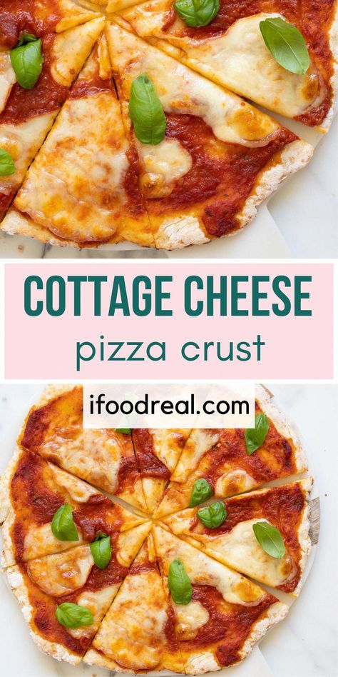 This Cottage Cheese Pizza Crust is made with 3 ingredients and tastes liek a real pizza crust! Also contains 11 grams of protein per 2 slices! So easy to make too! Sesame Pizza Crust, Weight Watchers Pizza Crust, Big Mac Pizza With Cottage Cheese Crust, 3 Ingredient Cottage Cheese Flatbread, Pizza Crust With Greek Yogurt, Low Carb Keto Cottage Cheese Chicken Crust Pizza, Cottage Cheese Pizza Bites, Low Cal Pizza Crust, Cottage Cheese Recipes Pizza