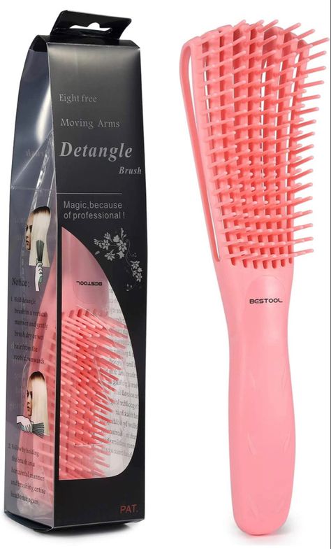 Amazon.com: BESTOOL Detangling Brush for Black Natural Hair, Detangler Brush for Natural Black Hair Curly Hair Afro 3/4abc Texture, Faster n Easier Detangle Wet or Dry Hair with No Pain (Pink) : Beauty & Personal Care Unbrush Brush, Natural Hair Detangler, Black Hair Curly, Detangle Curly Hair, Pink Afro, Black Natural Hair, Afro Comb, Detangler Brush, Natural Black Hair