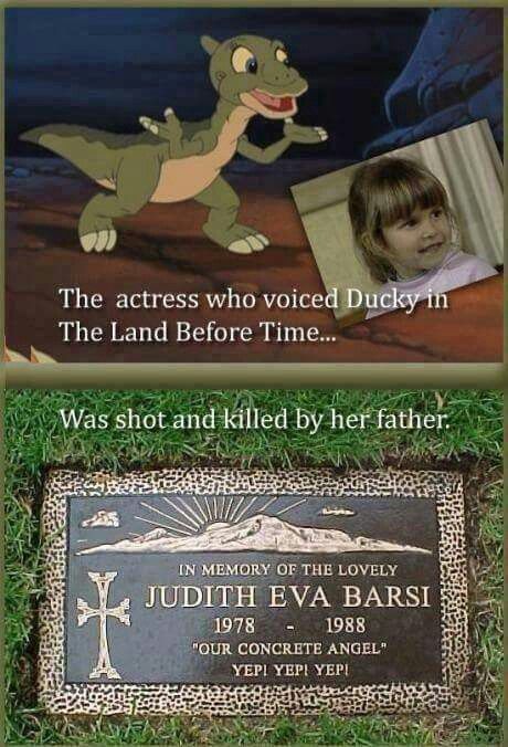 Wow I grew up watching this movie and now my children love it too. Sad to hear. Judith Barsi, Childhood Ruined, Glume Harry Potter, Right In The Childhood, Try Not To Cry, Land Before Time, Faith In Humanity Restored, After Life, Make You Cry