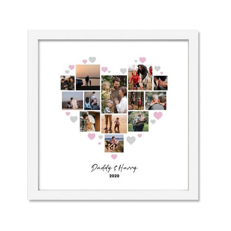 Custom Heart Photo Montage Print (Style A) - Personalized Wedding, Anniversary, Baby photos, Mothers Day, Birthday framed picture. Small Heart Photo Collage, Customized Gifts For Best Friends, Small Photo Frame Ideas, Wedding Frames Ideas, Family Frame Ideas, Customized Photo Frame, Photo Frame Collage Ideas, Collage Frame Ideas, Collage Photos Ideas