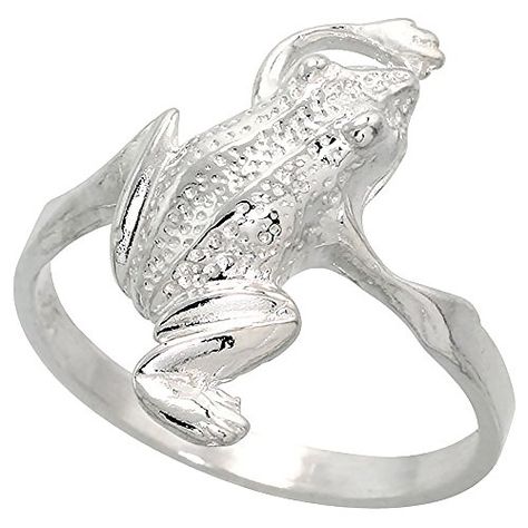 Sterling Silver Frog Ring Polished finish 34 inch wide size 9 * Learn more by visiting the image link. Frog Ring, Owl Earrings Studs, Carnelian Crystal, Everyday Rings, Moonstone Earrings, Rings Jewelry, Fine Rings, Crystal Rings, Silver Diamonds