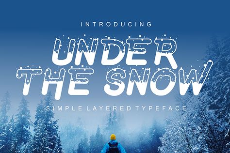 Snow Poster Design, Fonts Alphabet Design, Snow Font, Winter Fonts, Winter Display, Free Commercial Fonts, Nature Valley, Christmas Fonts, Creative Fonts