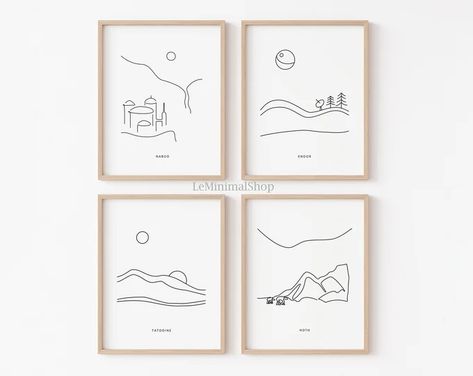 Star Wars Bathroom Decor, Star Wars Light Switch, Star Wars Travel Posters, Star Wars Kids Room, Star Wars Wall Decor, Star Wars Bathroom, Star Wars Art Print, Landscape Minimalist, Star Wars Nursery