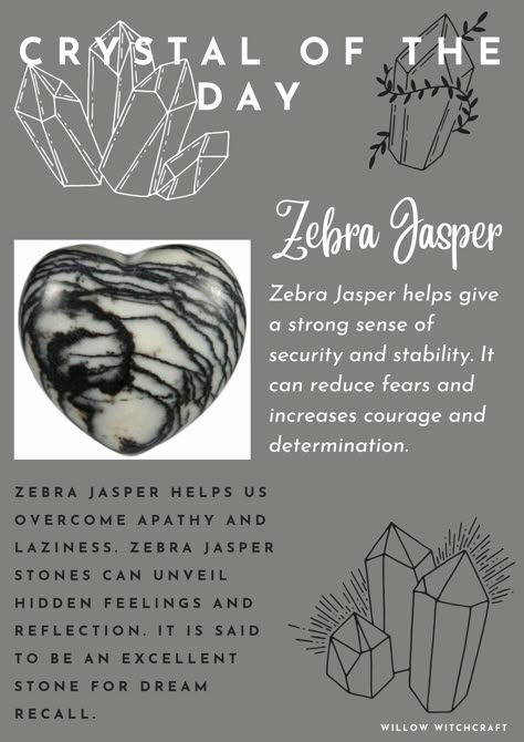 Zebra Jasper Crystal Meaning, Zebra Jasper Meaning, Wicca Crystals, Pictures Of Crystals, Jasper Meaning, Crystal Kingdom, Crystal Healing Chart, Crystal Uses, Magic Stones