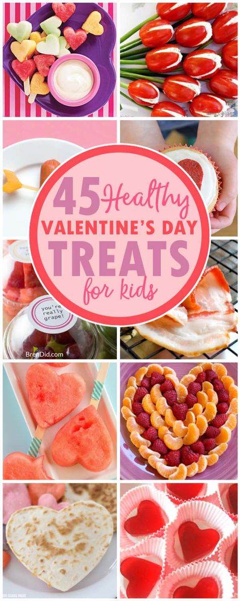 Valentine's Day: treats for kids | Valentine snack ideas | Valentine's Day Treats via @brendidblog Valentine's Day Treats For Kids, Valentines Healthy Snacks, Healthy Valentines Treats, Healthy Treats For Kids, Valentines Desserts, Valentines Party Food, Valentine's Day Treats, Valentines Snacks, Healthy Valentines