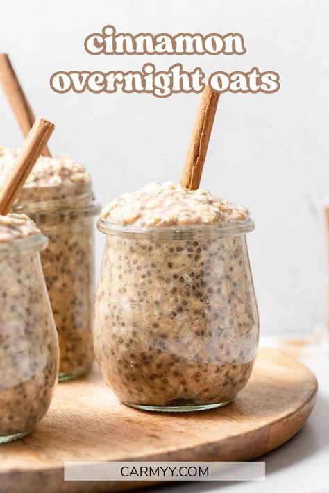 Overnight Oats With Water, Are Overnight Oats Healthy, Cinnamon Overnight Oats, Best Overnight Oats Recipe, Cinnamon Recipes, Grab And Go Breakfast, Breakfast Meal, Oats Recipe, Overnight Oats Recipe