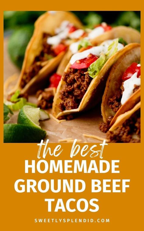 Whip up a delicious dinner with our Ground Beef Tacos recipe! Made with crispy ground beef, this easy and homemade dish is perfect for a quick and flavorful meal. Crispy Ground Beef, Ground Beef Taco Recipe, Beef Taco Recipe, Taco Recipes Ground Beef, Ground Beef Taco, Mexican Food Dishes, Beef Tacos Recipes, Delicious Tacos, Crispy Beef