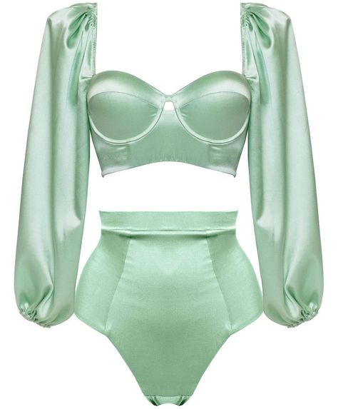 Marty Simone, Queer Femme, Green Lingerie, Detachable Sleeves, Longline Bra, Luxury Lingerie, Vintage Lingerie, Indie Brands, Green Silk