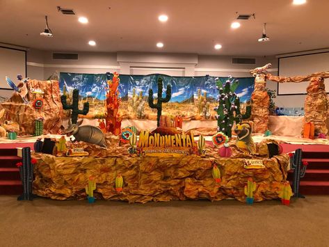 Vbs Set Design, Vbs Themes Ideas, Old West Train, Wild West Vbs, Church Youth Group Games, Monumental Vbs 2022, Desert Room, Monumental Vbs, Western Vbs