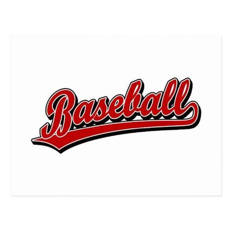 Baseball  script logo in red postcard  art decor humor baseball girlfriend baseball cards baseball ideas. #FreeLogoFonts #FontDesign #GraphicDesign #Typography #CreativeFonts #FreeFonts Baseball Typography Design, Baseball Logos Design, Baseball Logo Ideas, Vintage Baseball Logo, Decor Logo Ideas, Baseball Typography, Baseball Logo Design, Baseball Lettering, Baseball Clip Art