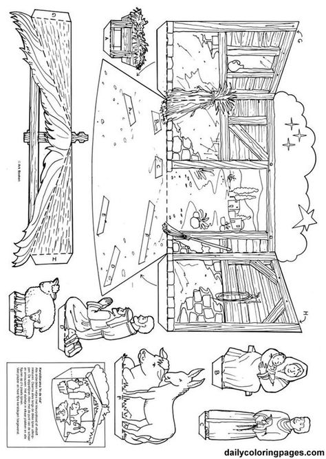 nativity diorama christmas coloring pages: Bible Coloring Pages, Church Crafts, Nativity Crafts, Christmas Nativity Scene, Bible Coloring, Sunday School Crafts, Bible Crafts, Noel Christmas, Christmas Nativity