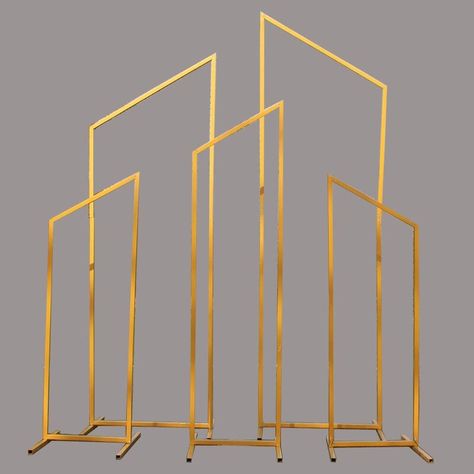 Geometric Stage Design, Gold Wedding Backdrop, Flower Stand Wedding, Arch Background, Background Square, Wedding Archway, Backdrop Stands, Wedding Background Decoration, Event Centerpiece