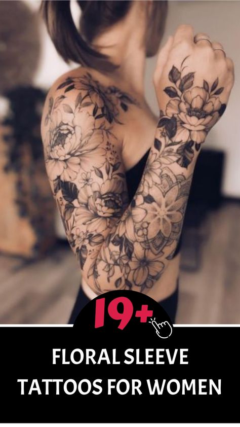 Celebrate femininity with beautiful floral sleeve tattoos that radiate elegance and charm. Discover a variety of floral designs, from delicate vines to stunning blossoms, to craft a unique sleeve tattoo that reflects your individuality. Transform your arm into a canvas of botanical artistry, each flower encapsulating themes of growth, renewal, and strength. Stand out with a graceful floral sleeve tattoo that exudes sophistication and beauty, emphasizing your inner resilience and allure. Trees And Flowers Tattoo, Flower Tatoos Woman Arm, Feminine Floral Sleeve Tattoo, Women Flower Sleeve Tattoo, Flower Sleeves For Women Tattoo, Sleeve Flower Tattoos For Women, Birth Flower Tattoo Sleeve, Birth Flower Sleeve Tattoo, Feminine Tattoos Sleeve Lace