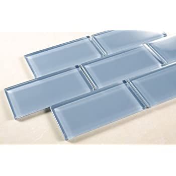 Gray Glass Tile Bathroom, Glass Mosaic Tiles Bathroom, Glass Tile Bathroom, Blue Subway Tile, Tile Kitchen Backsplash, Blue Glass Tile, Mosaic Bathroom Tile, Grey Subway Tiles, Mosaic Backsplash Kitchen