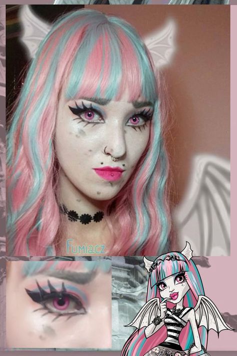 Monster High Makeup, Monster High Cosplay, Rochelle Goyle, Zodiac Sign Fashion, Face Foundation, Dress Up Day, Too Faced Foundation, Art Halloween, Eye Makeup Art