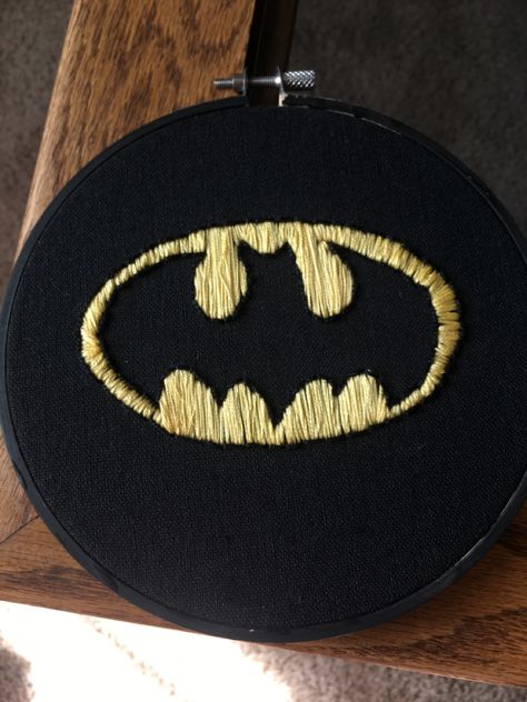 Batman Embroidery Designs, Surprise Shawty, Marvel Embroidery, Batman Embroidery, Embroidery Pants, Embroidery Tshirt, Embroidery Hoodie, Visible Mending, Embroidery Stitches Tutorial