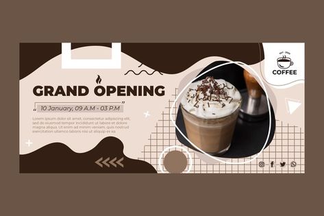 Grand opening coffee banner | Free Vector #Freepik #freevector #banner Banner Coffee, Coffee Banner, Grand Opening Banner, Background Hd Wallpaper, Background Hd, Grand Opening, Hd Wallpaper, Graphic Resources, Vector Free