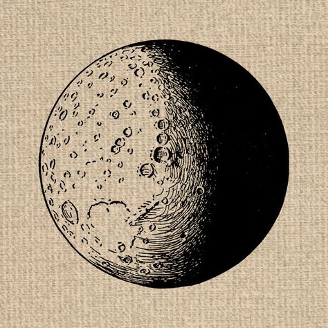 Popular items for moon illustration on Etsy Moon Printable, Moon Illustration, The Moon, Moon, Black And White, Black, Art