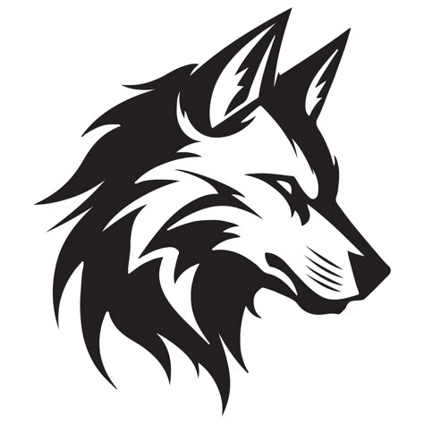 Wolf Head Logo Design, Wolf Motorcycle, Wolf Head Tattoo, Wolf Stencil, Minimalist Tattoo Design, Wolf Icon, Wolf Black And White, Animal Stencil Art, Name Design Art