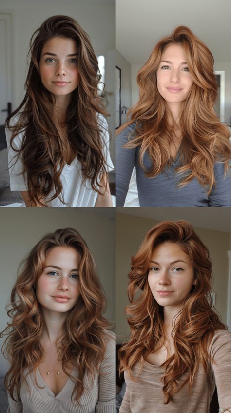 Honey Brown Hair: 18 Revitalizing Color Ideas for a Fresh Look Strawberry Brown Hair, Gold Brown Hair, Honey Brown Hair Color, Copper Brown Hair, Amber Hair, Strawberry Blonde Hair Color, Honey Brown Hair, Red Hair Woman, Strawberry Blonde Hair