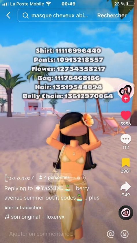 Barry Avenue Prom Codes, Roblox Beach Outfit Codes, Baddie Outfits Berry Avenue Codes, Baddie Roblox Outfits Codes, Berry Avenue Codes Baddie, Y2k Baddie Outfits, Baddie Codes, Brown Hair Roblox Id, Baithing Suits