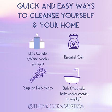 Cleansing Space, How To Spiritually Cleanse Your House, How To Cleanse Your Home Of Bad Energy, House Cleansing, Wicca Recipes, Witchy House, New Moon Rituals, Cleanse Me, Dark Energy