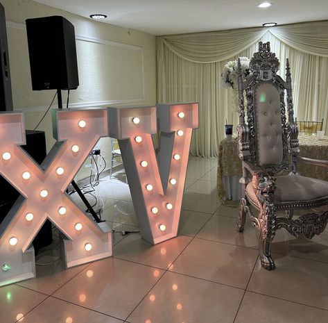 Xv Light Up Letters, Big 15 Number, Quince Decorations Ideas, Quinceanera Decor, Royal Blue Quince, Quince Stuff, Quince Decor, Red Quince, Giant Letters