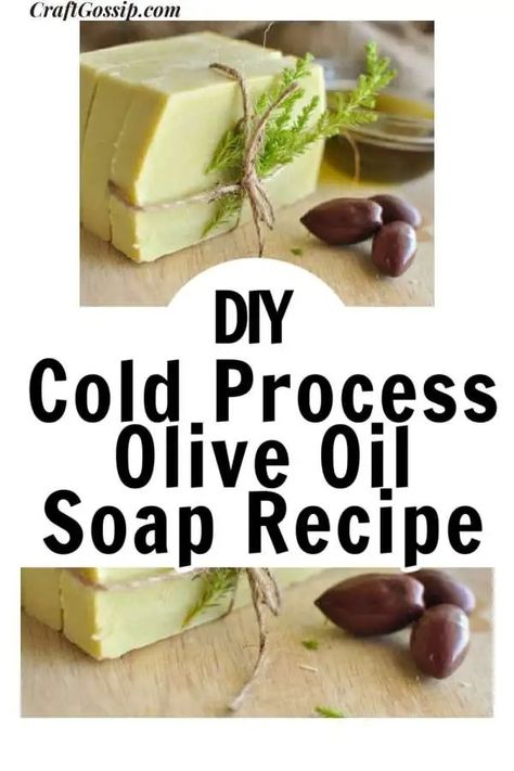 Soap Recipe: Cold Process Olive Oil Soap Recipe – Bath and Body Olive Soap Recipe, Olive Oil Soap Recipe, Olive Recipe, Homemade Ingredients, Homemade Bar, Easy Soap Recipes, Cold Process Soap Recipes, Green Soap, Soap Making Molds