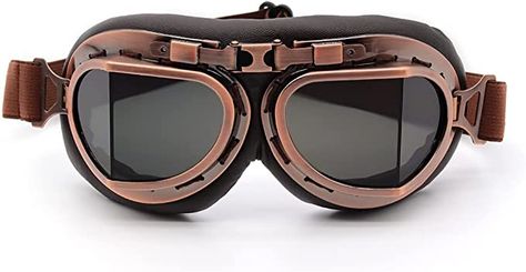 Amazon.com: Kucehiup Vintage Aviator Goggles Motorcycle Goggles (Copper frame Smoke lenses) : Automotive Aviator Goggles, The Giant Peach, Motorcycle Goggles, Copper Frame, Black Frame, Goggles, Lenses, Free Delivery, Copper