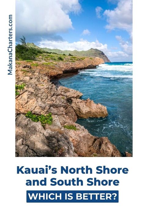 How do you choose between Kauai's North Shore or Kauai's South Shore? With this ultimate guide to both sides of the island created by the locals. Discover what Kauai activities you can do, the weather to expect and whether Kauai's North Shore or Kauai's South Shore will give you the ultimate Kauai vacation experience you're looking for. Read now at Makana Charters and start your Hawaii trip planning today! | hawaii travel guide Kauai Hawaii Honeymoon, Kauai North Shore, Napali Coast Kauai, Kauai Photography, Kauai Itinerary, Kauai Activities, Kauai Resorts, Things To Do In Kauai, Hawaii Trip Planning