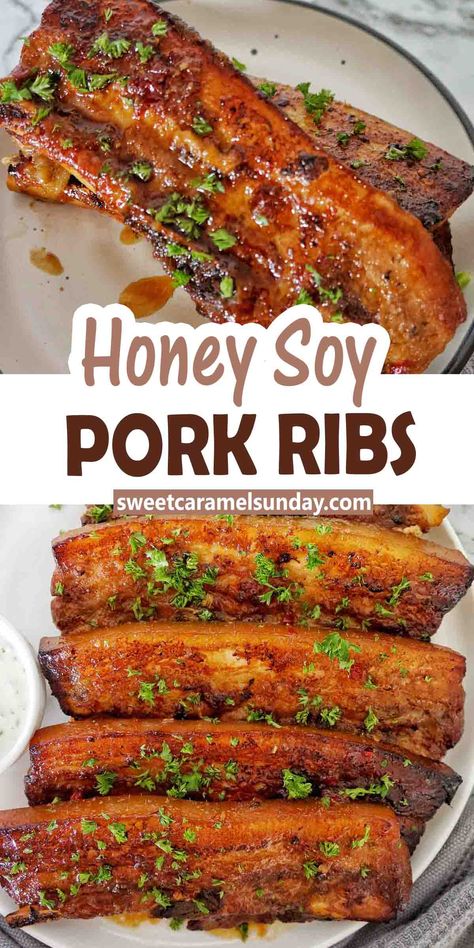 Honey Ribs Recipe, Honey Soy Pork, Ribs Marinade Recipe, Easy Pork Ribs, Pork Rib Marinade, Honey Soy Marinade, Pork Spare Ribs Recipe, Honey Ribs, Recipes With Soy Sauce