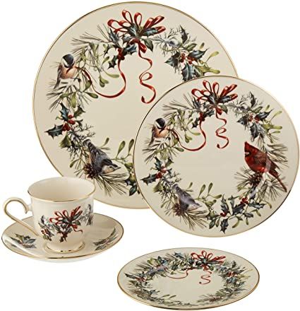 Lenox Winter Greetings, Christmas Dinnerware Sets, Winter Greetings, China Dinnerware Sets, Christmas China, Bone China Dinnerware, Christmas Dinnerware, Dinner Plate Sets, Salad Plate