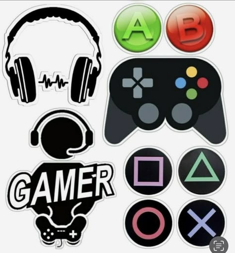 Xbox Cake Topper, Playstation Cake Topper, Playstation Stickers, Gaming Cake Topper, Gamer Cake Topper, Playstation Party, Playstation Cake, Xbox Cake, Cold Porcelain Tutorial