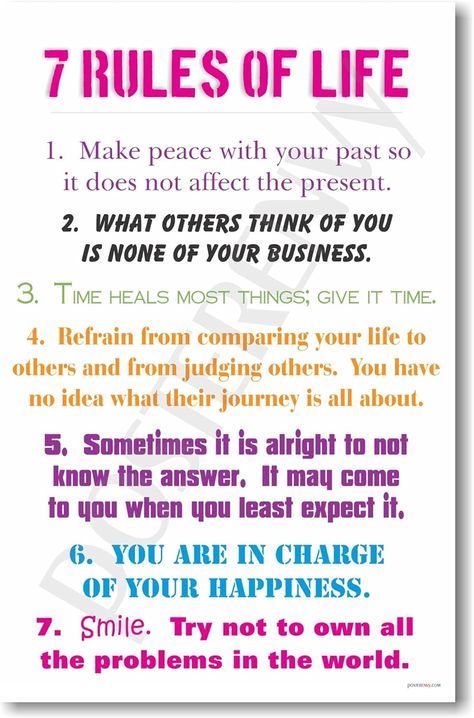 Amazon.com: 7 Rules of Life - NEW Classroom Motivational Poster: Prints: Posters & Prints